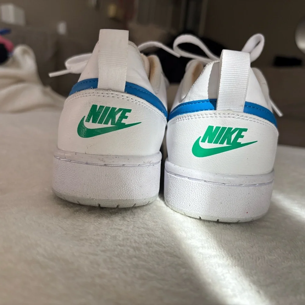 Nike Court Borough Low 2 White and Blue Sneakers Size | 6.5Y